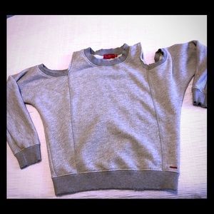 Cut out shoulder sweatshirt
